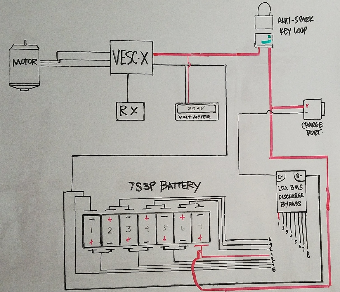 First Post! BMS Discharge Bypass Diagram Confirmation ESK8